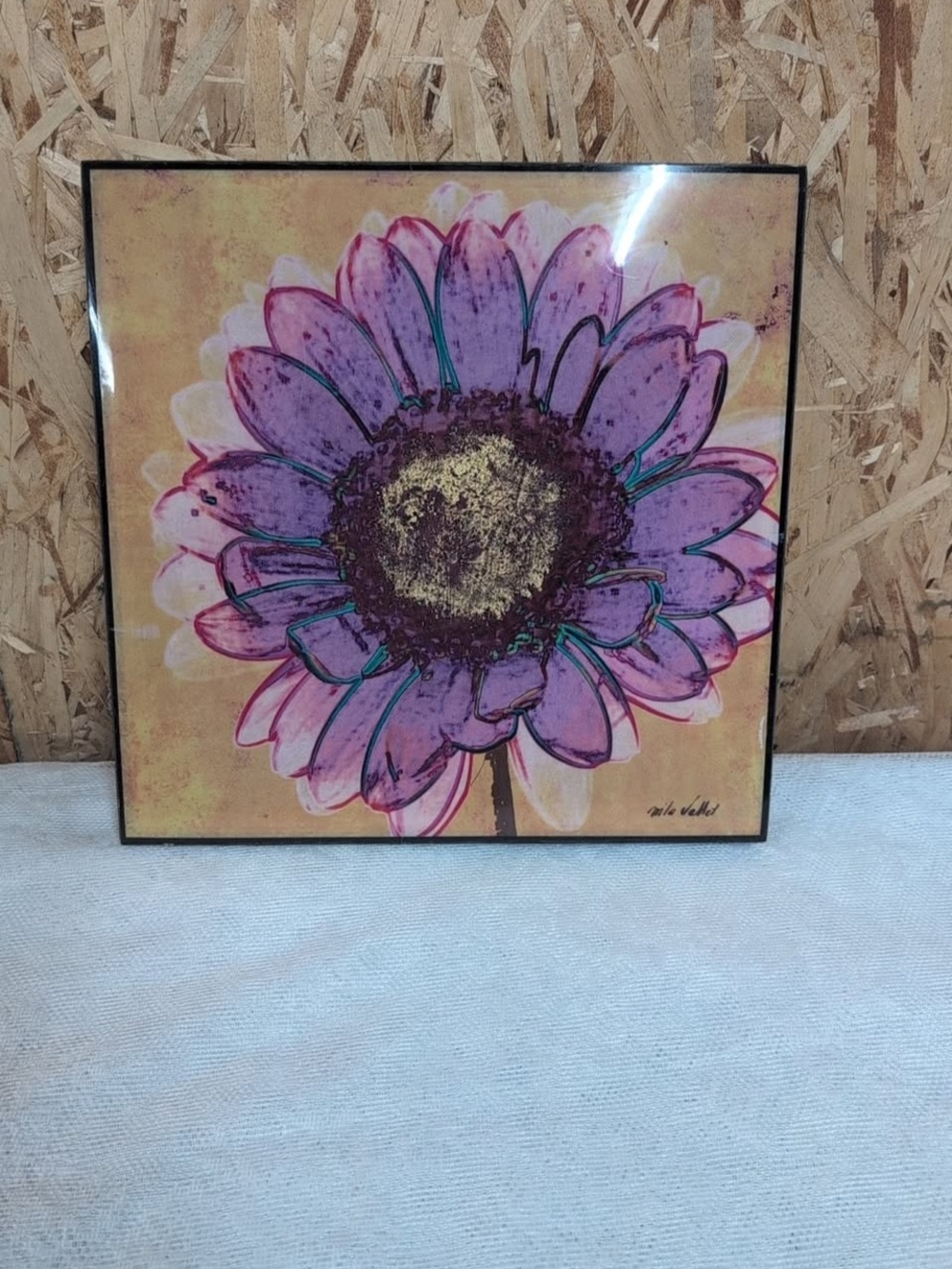 Mila Valles Purple and Gold Floral Framed Art Print Statement Decor